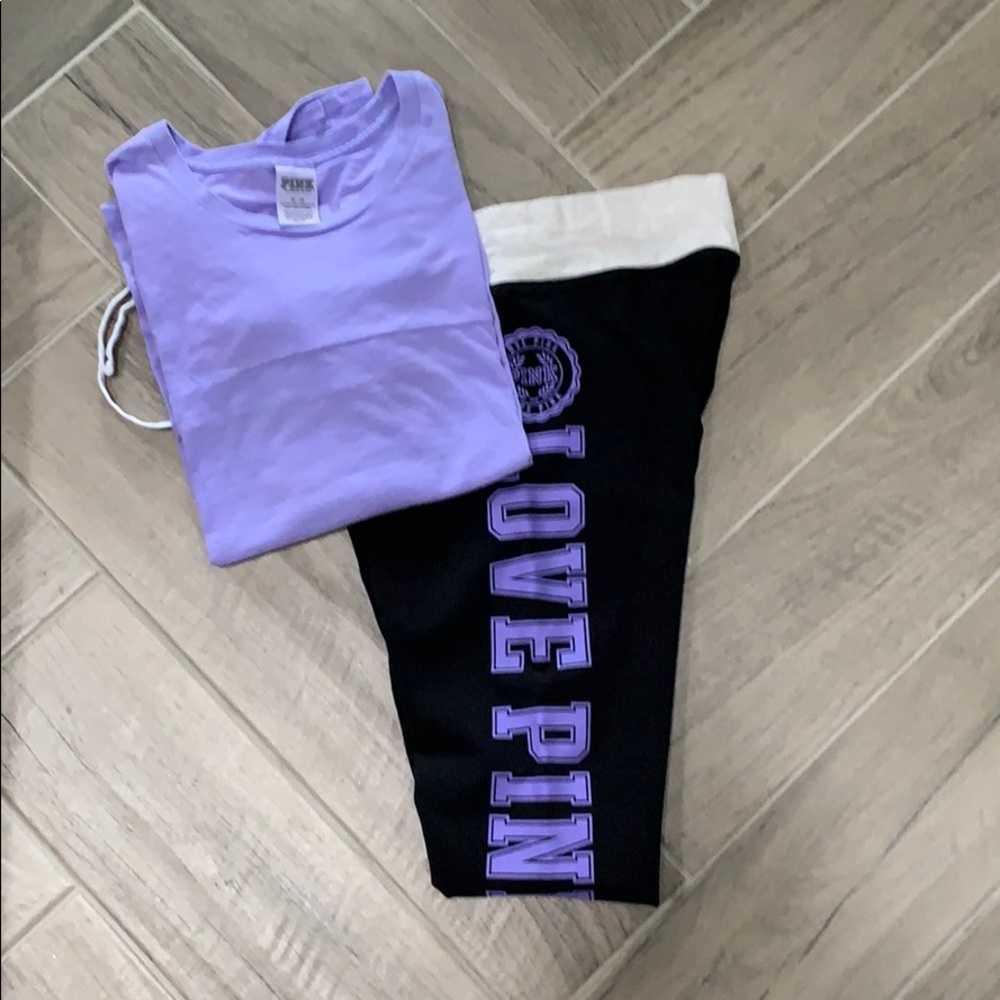 VS 3/4 Sleeve Top | Black Leggings